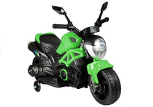 Dětský elektrický motocykl GTM1188 s LED světly zelený