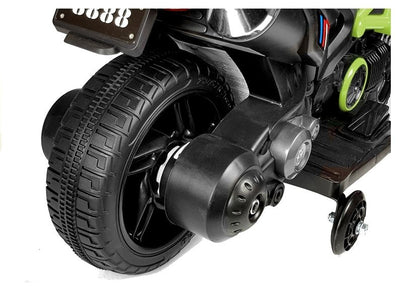 Dětský elektrický motocykl GTM1188 s LED světly zelený