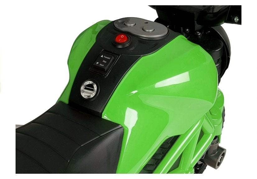 Dětský elektrický motocykl GTM1188 s LED světly zelený