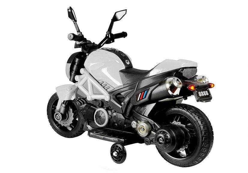 Dětský elektrický motocykl s akumulátorem 6V 35W bílý