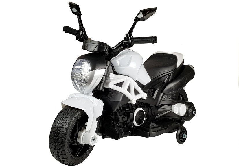 Dětský elektrický motocykl s akumulátorem 6V 35W bílý