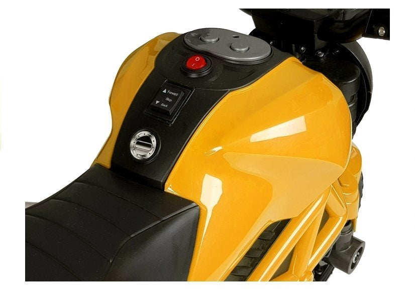 Dětský elektrický motocykl s akumulátorem 6V 35W – GTM1188 žlutý