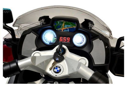 Dětský elektrický motor BMW R1200 policie s LED světly stříbrný