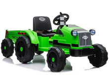 Dětský elektrický traktor 12V – s přívěsem a hudbou | zelený
