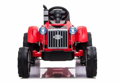 Dětský elektrický traktor s přívěsem 12V světla hudba červený
