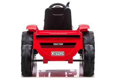 Dětský elektrický traktor s přívěsem 12V světla hudba červený