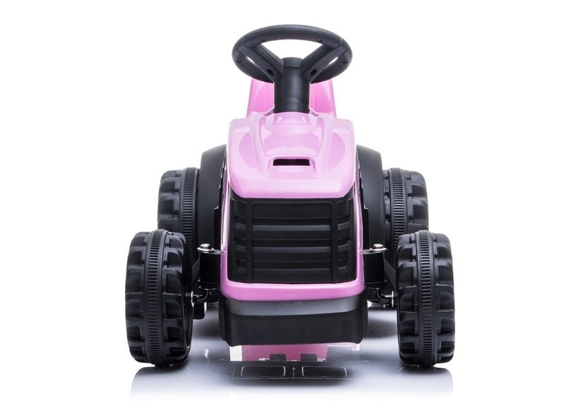 Dětský elektrický traktor s přívěsem na akumulátor růžový