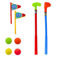 Dětský golfový set s vozíkem – 3 hole 2 vlaječky 4 míčky