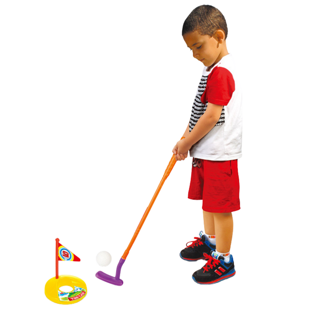 Dětský golfový set s vozíkem – 3 hole 2 vlaječky 4 míčky
