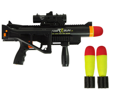 Dětský granátomet s raketami a zvuky baterka a terč černý