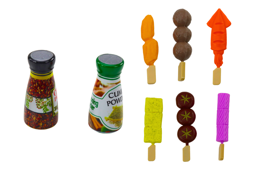 Dětský grill set s potravinami nápoji zeleninou 40 dílů