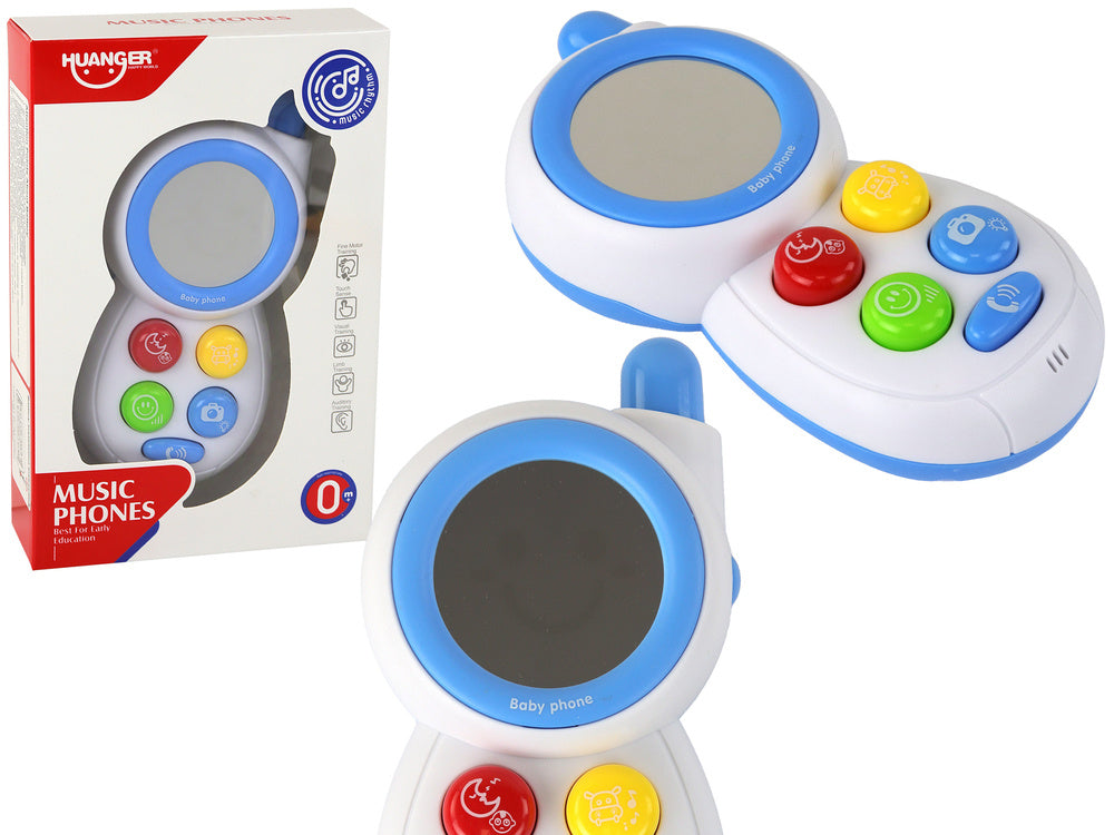Dětský interaktivní telefon se světly a zvuky – modrý