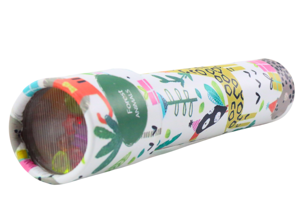 Dětský kaleidoskop s barevnými korálky a vzory