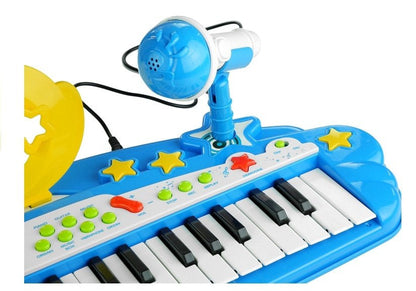Dětský keyboard 37 kláves s mikrofonem a MP3 funkcí modrý