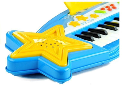 Dětský keyboard 37 kláves s mikrofonem a MP3 funkcí modrý
