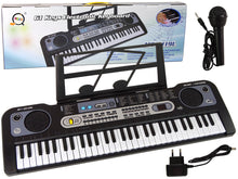 Dětský keyboard s mikrofonem a stojanem na noty černý