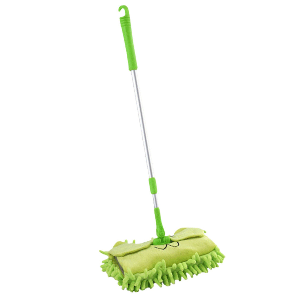 Dětský mop s teleskopickou rukojetí – zelené zvířátko