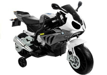 Dětský motocykl na akumulator BMW S1000RR s LED světly stříbrný