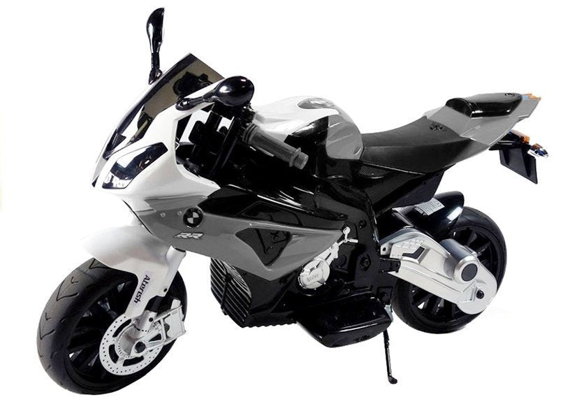 Dětský motocykl na akumulator BMW S1000RR s LED světly stříbrný