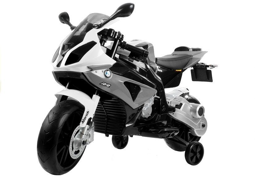 Dětský motocykl na akumulator BMW S1000RR s LED světly stříbrný