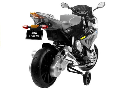 Dětský motocykl na akumulator BMW S1000RR s LED světly stříbrný