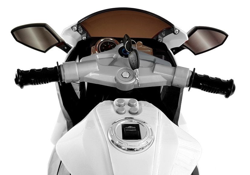 Dětský motor na akumulator TR1603 s realistickými prvky bílý