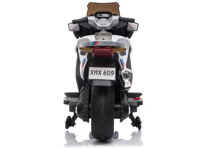 Dětský motorek na akumulator XMX609 s bočními kolečky bílý