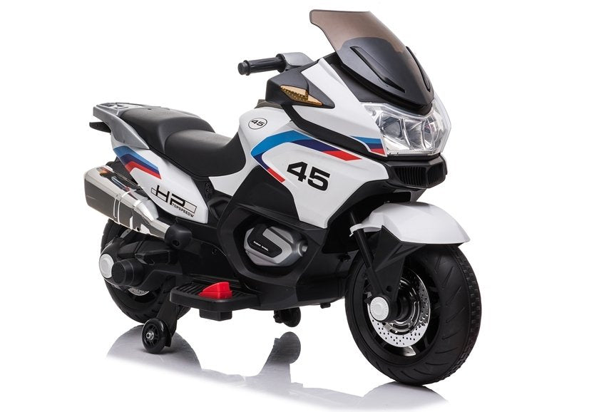Dětský motorek na akumulator XMX609 s bočními kolečky bílý