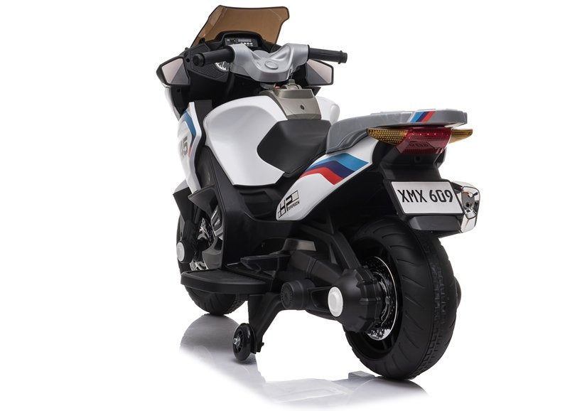 Dětský motorek na akumulator XMX609 s bočními kolečky bílý