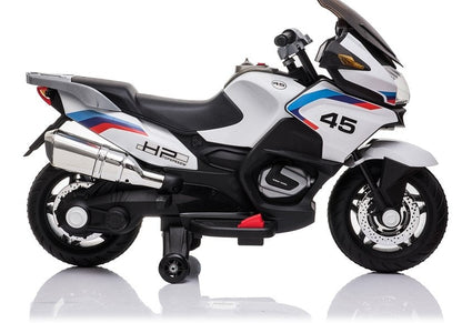 Dětský motorek na akumulator XMX609 s bočními kolečky bílý