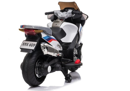 Dětský motorek na akumulator XMX609 s bočními kolečky bílý