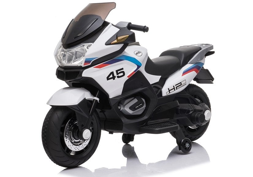 Dětský motorek na akumulator XMX609 s bočními kolečky bílý