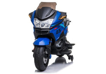 Dětský motorek na akumulator XMX609 s bočními kolečky modrý