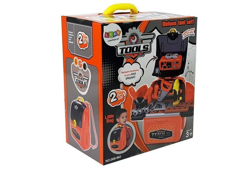 Dětský nářaďový set v batohu s pracovním stolem 40 cm