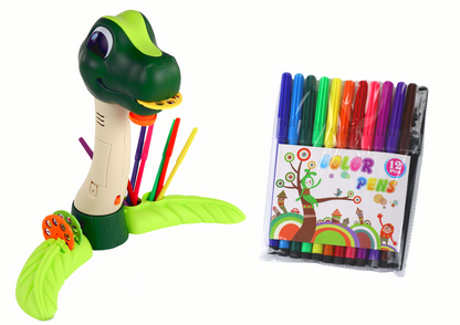 Dětský projektor dinosaurus se zvuky a kreslicími potřebami
