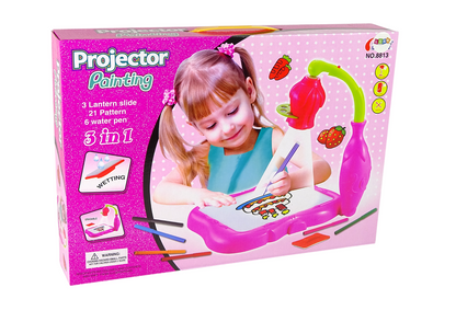 Dětský projektor na kreslení Kvítek s příslušenstvím růžový