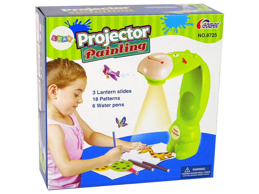 Dětský projektor na kreslení – s disky a fixy | zelený