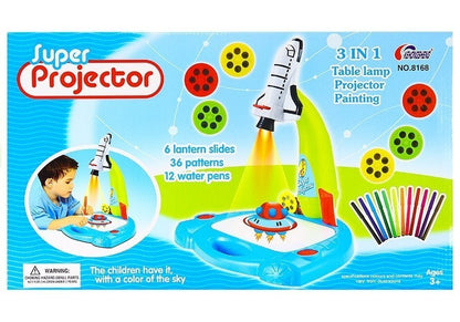 Dětský projektor raketa na kreslení s 36 vzory a fixy