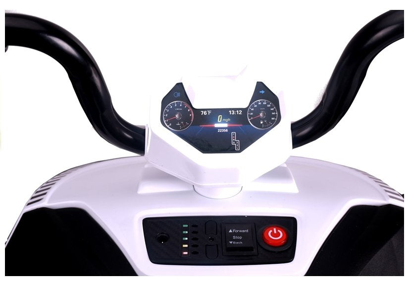 Dětský quad na akumulátor S601 s LED světly a EVA koly bílý