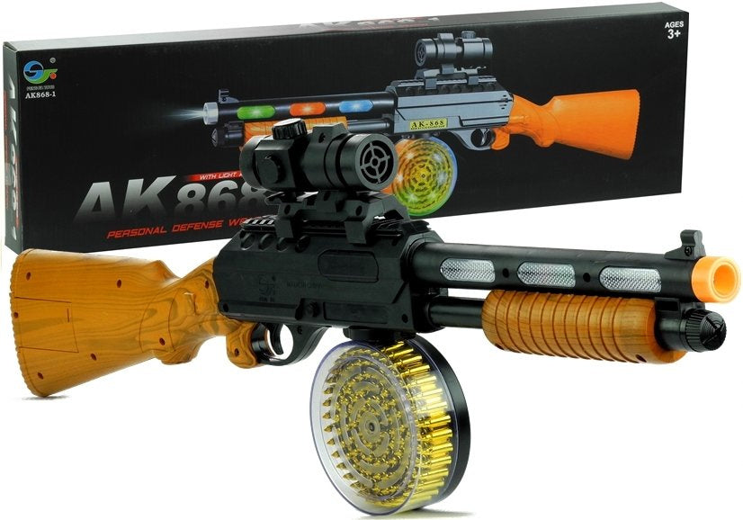Dětský samopal AK s celowníkem a světelnými efekty 60 cm