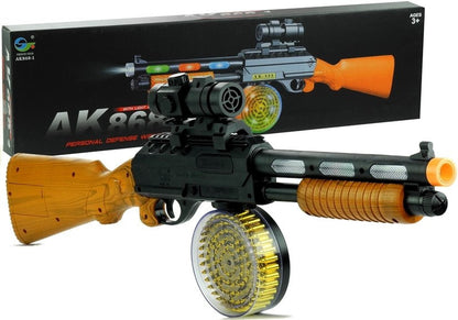 Dětský samopal AK s celowníkem a světelnými efekty 60 cm