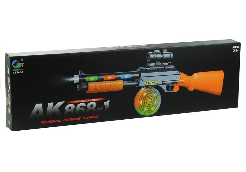 Dětský samopal AK s celowníkem a světelnými efekty 60 cm