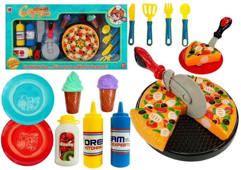 Dětský set pizza a zmrzlina – 20 dílů s krájecím nožem