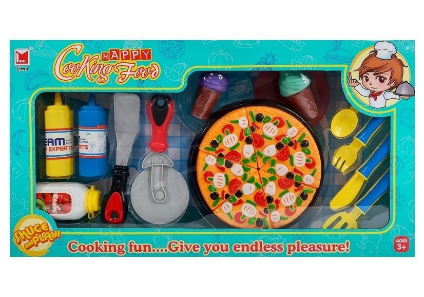 Dětský set pizza a zmrzlina – 20 dílů s krájecím nožem