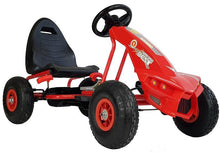 Dětský šlapací gokart s pedály a ruční brzdou červený