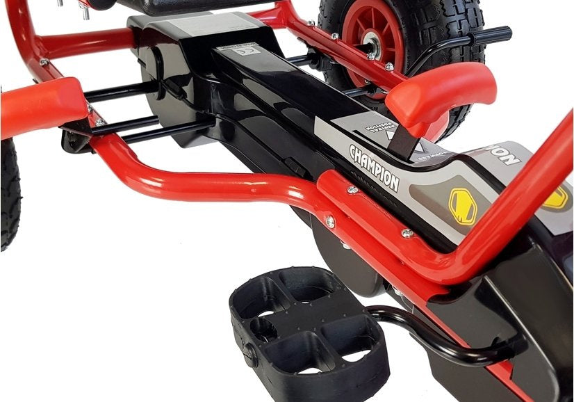 Dětský šlapací gokart s pedály a ruční brzdou červený