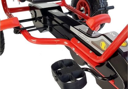 Dětský šlapací gokart s pedály a ruční brzdou červený