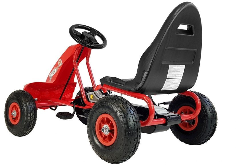 Dětský šlapací gokart s pedály a ruční brzdou červený