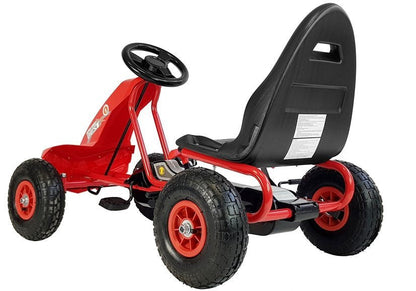 Dětský šlapací gokart s pedály a ruční brzdou červený