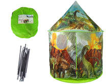 Dětský stan s dinosaury pro zahradu zelený 135x105 cm